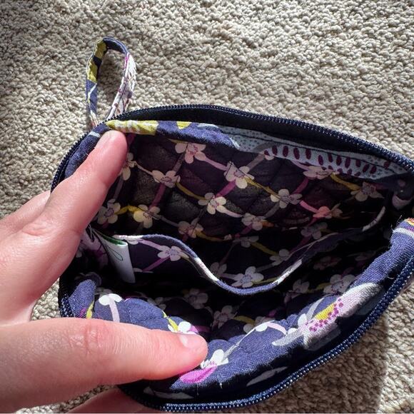 Vera Bradley Purple Floral Nightingale Wristlet Wallet Zipper Closure w/ Strap - Picture 3 of 10